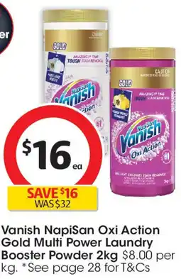 Coles Vanish NapiSan Oxi Action Gold Multi Power Laundry Booster Powder offer
