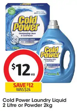 Coles Cold Power Laundry Liquid or Powder offer