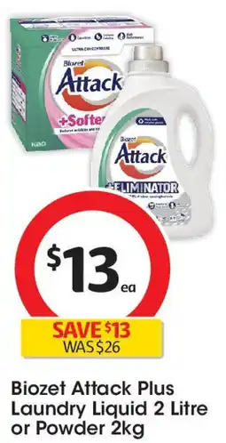 Coles Biozet Attack Plus Laundry Liquid or Powder offer