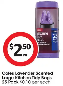 Coles Coles Lavender Scented Large Kitchen Tidy Bags offer