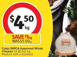 Coles Coles RSPCA Approved Whole Chicken offer