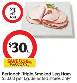 Coles Bertocchi Triple Smoked Leg Ham offer
