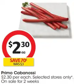 Coles Primo Cabanossi offer