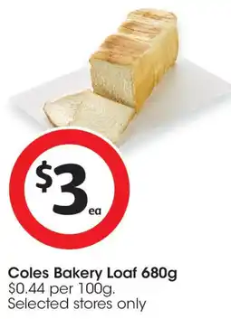 Coles Coles Bakery Loaf offer
