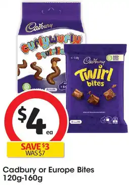 Coles Cadbury or Europe Bites offer