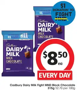 Coles Cadbury Dairy Milk Fight MND Block Chocolate offer