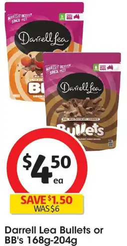 Coles Darrell Lea Bullets or BB's offer