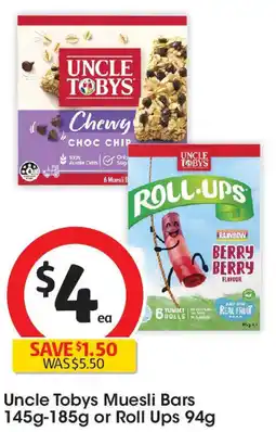 Coles Uncle Tobys Muesli Bars or Roll Ups offer