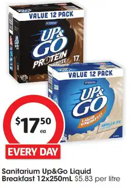 Coles Sanitarium Up&Go Liquid Breakfast offer