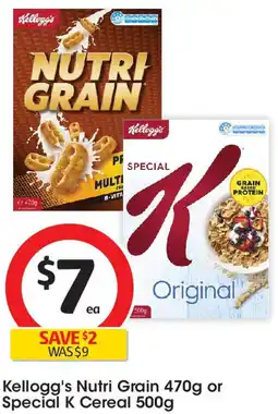 Coles Kellogg's Nutri Grain or Special K Cereal offer