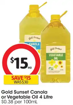 Coles Gold Sunset Canola or Vegetable Oil offer