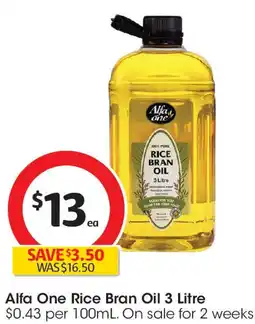 Coles Alfa One Rice Bran Oil offer
