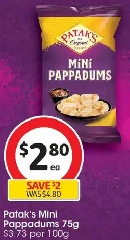 Coles Patak's Mini Pappadums offer