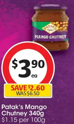 Coles Patak's Mango Chutney offer