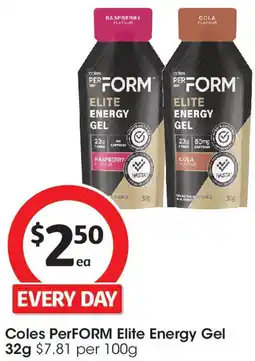 Coles Coles PerFORM Elite Energy Gel offer