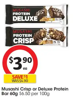 Coles Musashi Crisp or Deluxe Protein Bar offer