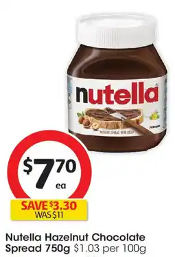 Coles Nutella Hazelnut Chocolate Spread offer