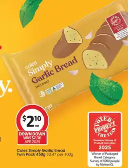 Coles Coles Simply Garlic Bread offer