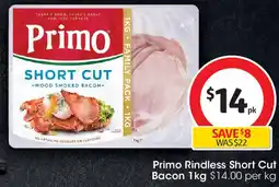 Coles Primo Rindless Short Cut Bacon offer