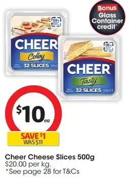 Coles Cheer Cheese Slices offer