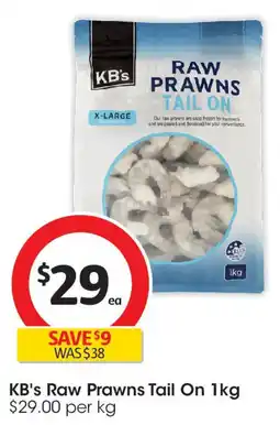 Coles KB's Raw Prawns Tail On offer