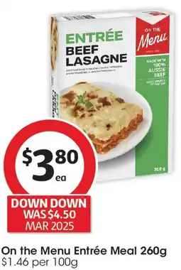 Coles On the Menu Entrée Meal offer