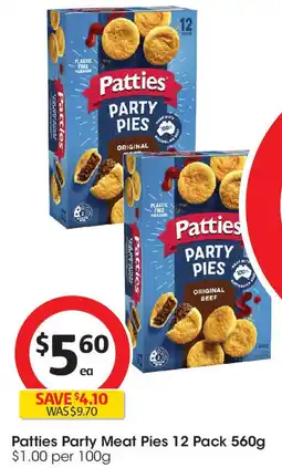 Coles Patties Party Meat Pies offer