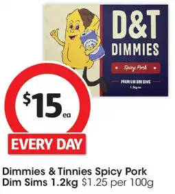 Coles Dimmies & Tinnies Spicy Pork Dim Sims offer
