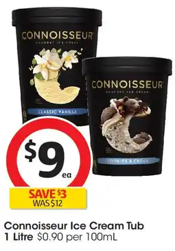 Coles Connoisseur Ice Cream Tub offer