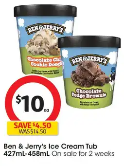 Coles Ben & Jerry's Ice Cream Tub offer
