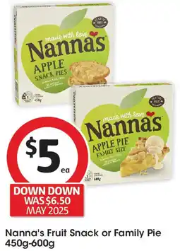 Coles Nanna's Fruit Snack or Family Pie offer