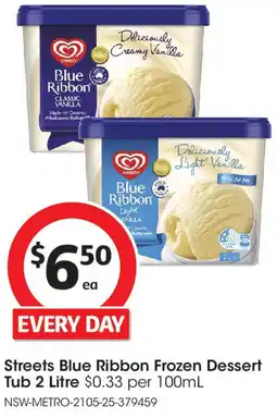 Coles Streets Blue Ribbon Frozen Dessert Tub offer