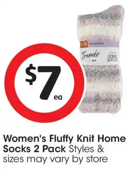 Coles Women's Fluffy Knit Home Socks offer