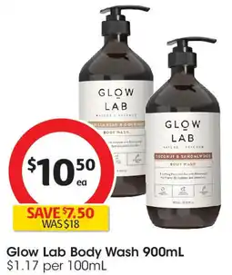 Coles Glow Lab Body Wash offer