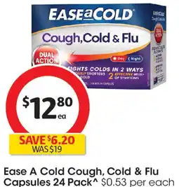 Coles Ease A Cold Cough, Cold & Flu Capsules offer