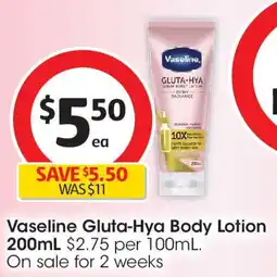 Coles Vaseline Gluta-Hya Body Lotion offer