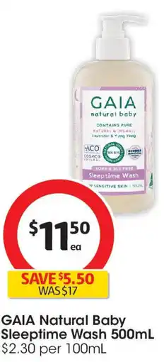 Coles GAIA Natural Baby Sleeptime Wash offer