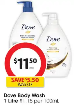 Coles Dove Body Wash offer