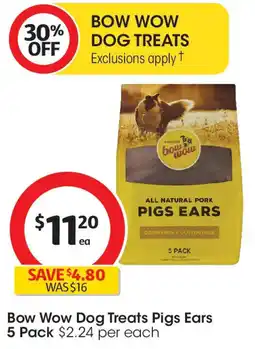 Coles Bow Wow Dog Treats Pigs Ears offer