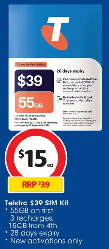 Coles Telstra $39 SIM Kit offer