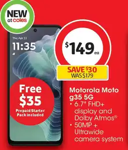 Coles Motorola Moto g35 5G offer