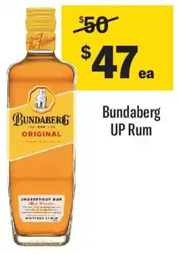 Coles Bundaberg UP Rum offer
