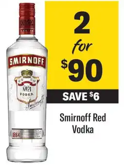 Coles Smirnoff Red Vodka offer
