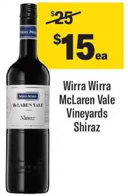 Coles Wirra Wirra McLaren Vale Vineyards Shiraz offer