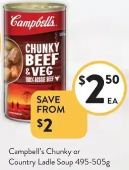 Foodworks Campbell's Chunky or Country Ladle Soup offer
