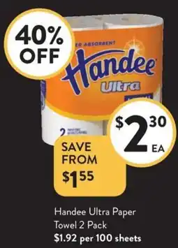 Foodworks Handee Ultra Paper Towel offer