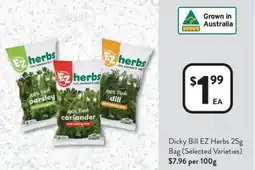 Foodworks Dicky Bill EZ Herbs offer