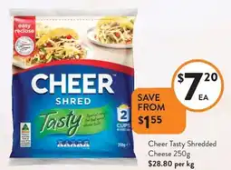 Foodworks Cheer Tasty Shredded Cheese offer