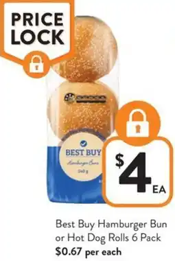 Foodworks Best Buy Hamburger Bun or Hot Dog Rolls offer