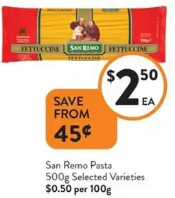 Foodworks San Remo Pasta offer